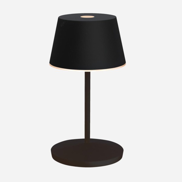 dimmbare Akku-Tischlampe mit Acrylkranz, in schwarz mit Farbwechselfunktion, inkl. Ladebasis TL3 rs