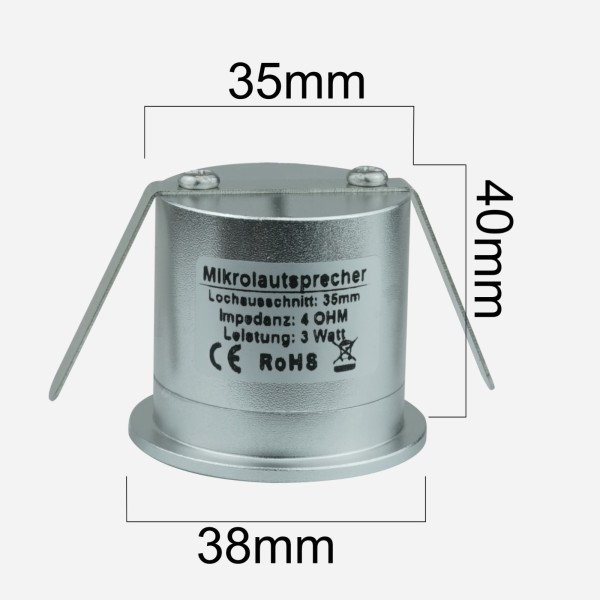 Mikrolautsprecher-Komplettset Aluminium Silber