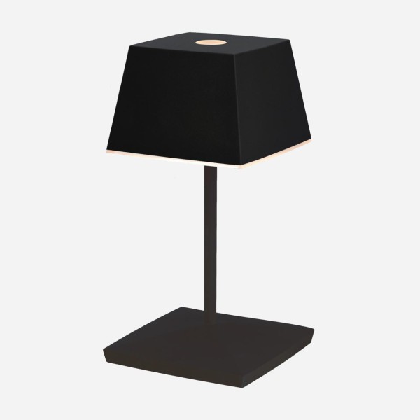 dimmbare Akku-Tischlampe mit Acrylkranz, in schwarz mit Farbwechselfunktion, inkl. Ladebasis TL3 es